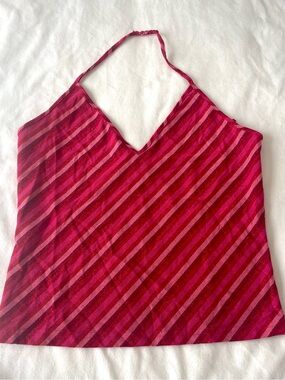 Vintage garnet/red backless halter top